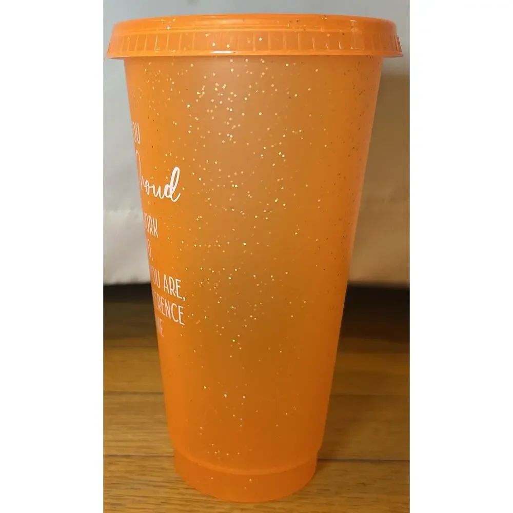 Orange Glitter 24 oz Tumbler